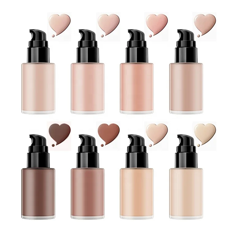 

8 Color Vegan Cosmetics Matte Private Label Foundation Makeup Liquid Korean Cushion Organic Foundation For Dark Skin, 8 colors