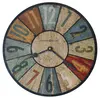24 Inch Decorative Retro Rustic Colored Panels Open Dial Oversized Multi-Color Wall Clock for Living Room Decoration