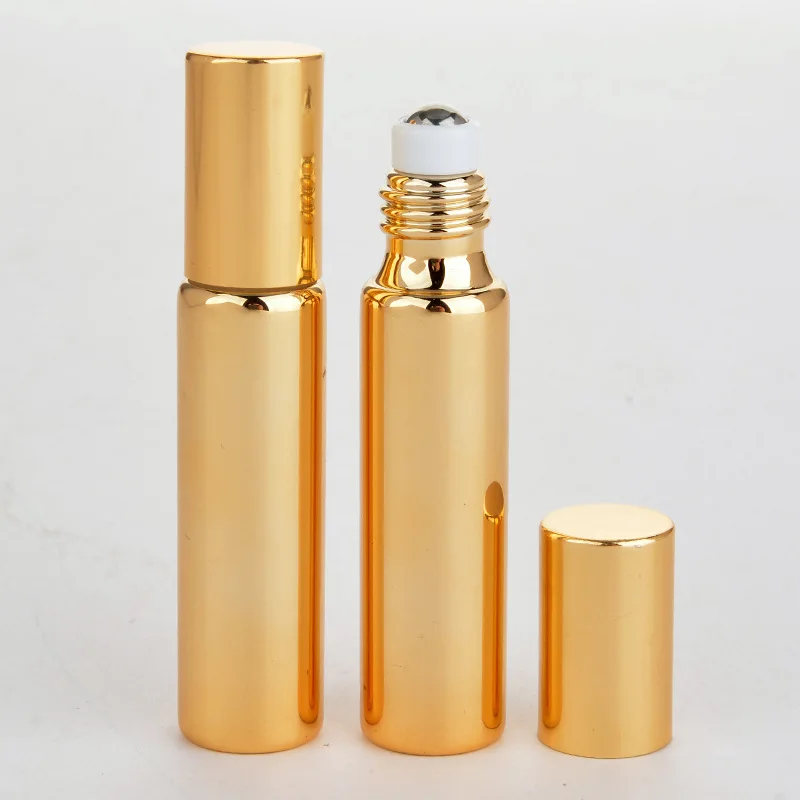 

10ml 5ml gold UV glass essential oil roll on bottle massage eye cream bottling