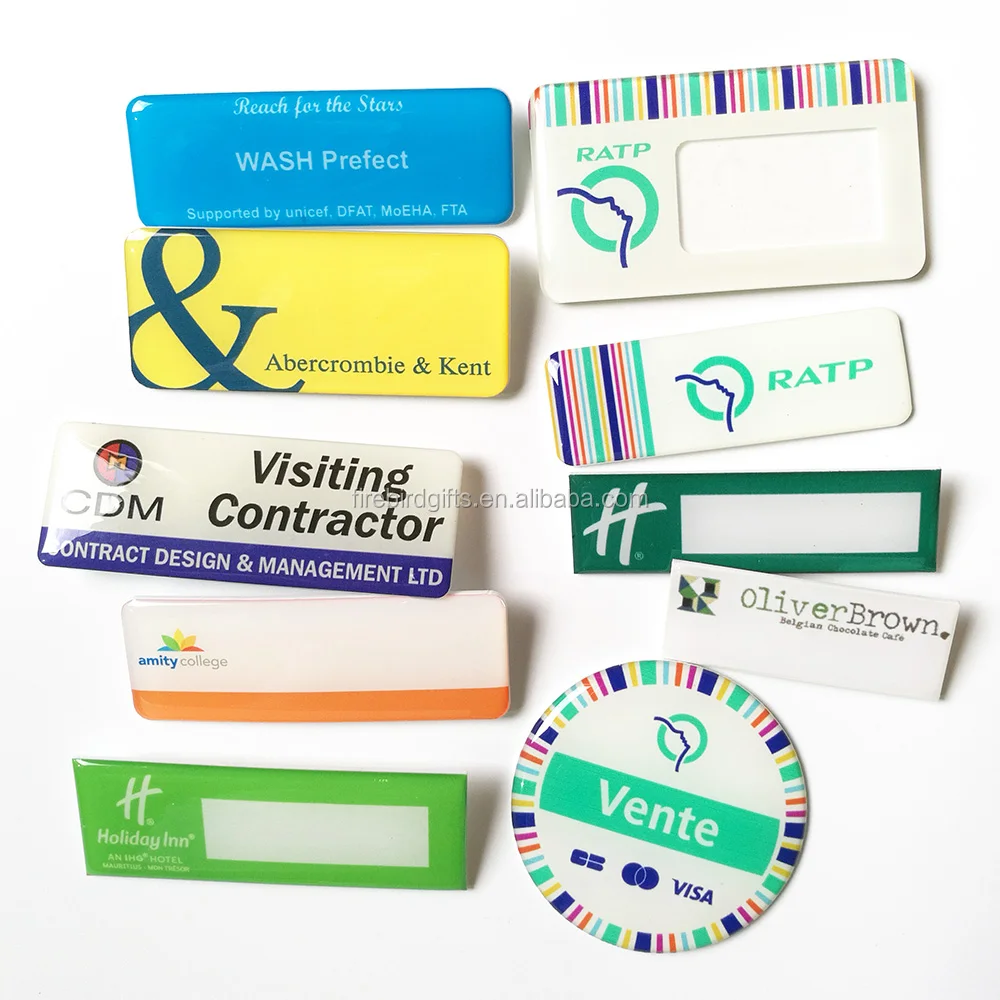 Custom Hotel Staff Name Badges With Epoxy Resin Doming Buy