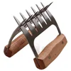 Stainless Steel Meat Claws, Stainless Steel Meat Forks with Wooden Handle, Best Meat Claws for Shredding, Pulling, Handing