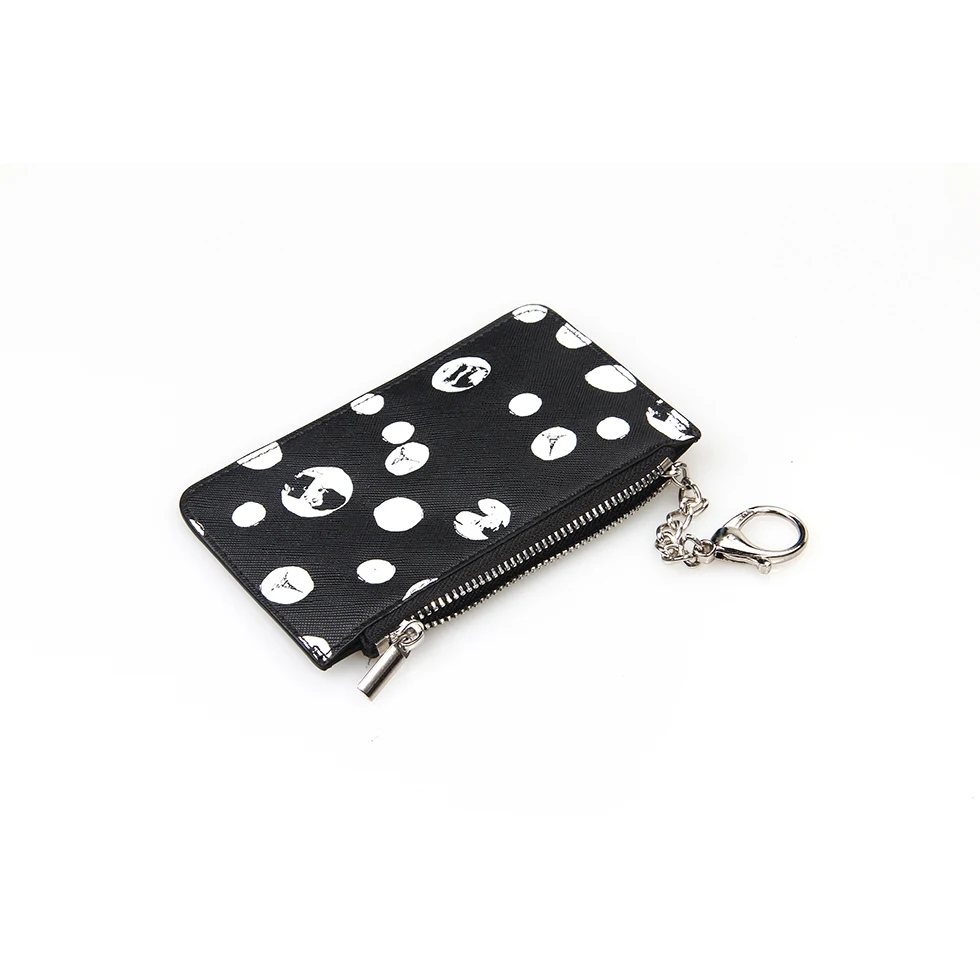

Women's Custom Cartoon PU Leather Keychain Zipper Coin Pouch Wallet, Can be customized