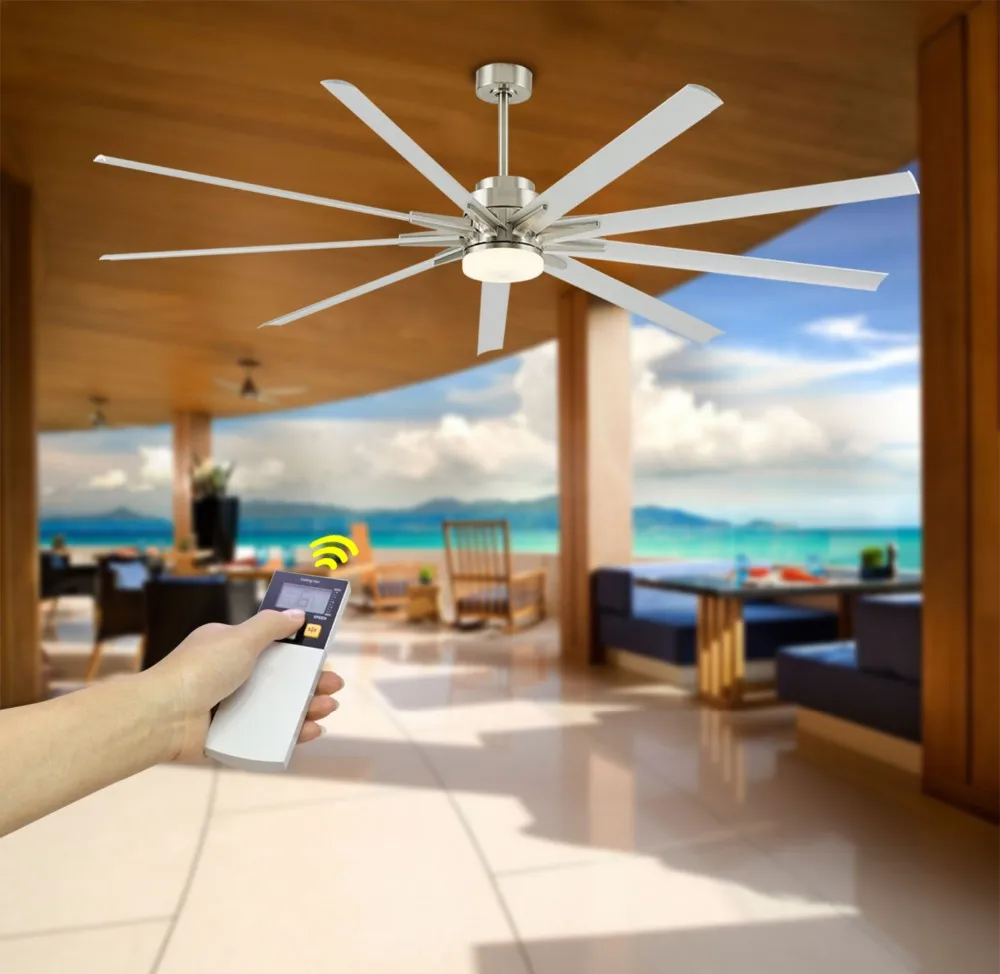 72 inch plastic blade DC brushless permanent magnet big ceiling fan decorative ceiling fan industrial fan with LCD remote