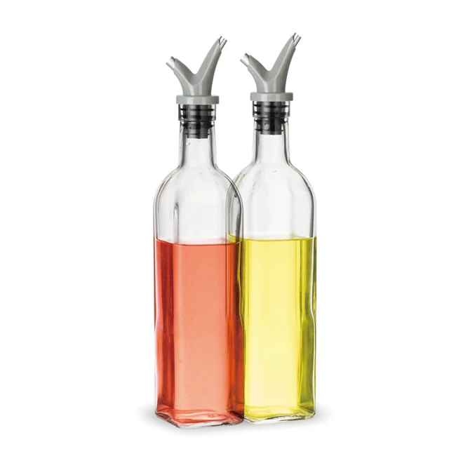 Dual Olive Oil Spout Olive Oil Dispenser 17oz Olive Oil Bottle And Vinegar Bottle Glass Set