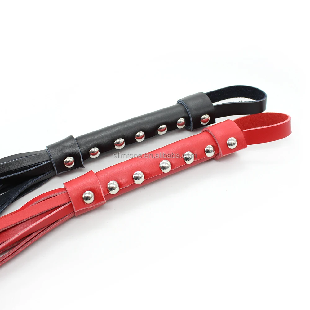 Custom Sex Toy Adults Black Leather Whip Lash Strap For Sex Flirting