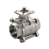 Straight Through Type Full Bore Stainless Steel 3PC Ball Valve with ISO5211 Pad