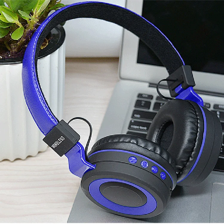

Over ear bass stereo headphone handsfree wireless headset with mic microphone