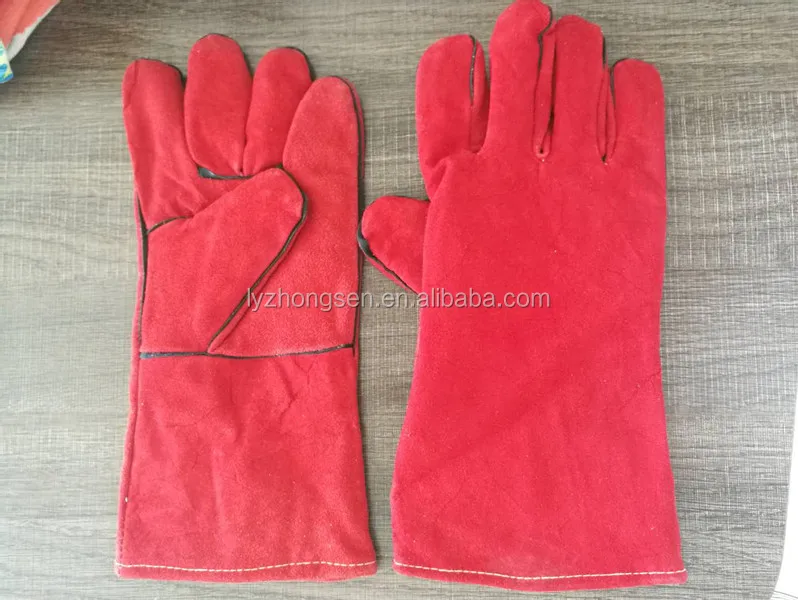 red welding glove