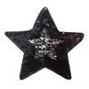 2018 Fashion black star patch pattern custom reversible embroidery sequin patches for clothing