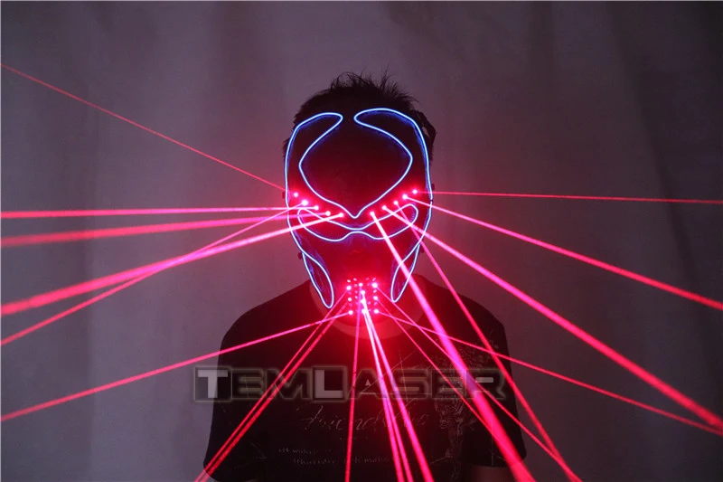 Red Laser Mask Luminous Light Up Laserman Show Halloween Masks For