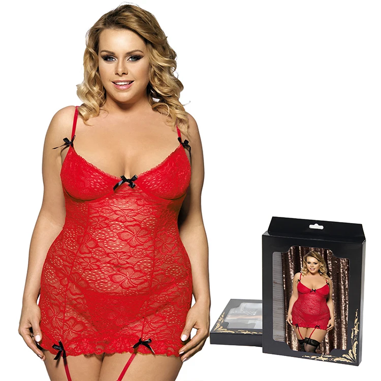 

Plus Size Transparent Lace Sexy Dessous Femme Lingerie