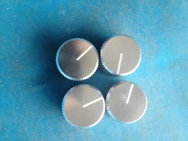 White Index Knurled Aluminium Knob, Potentiometer Knob, Rotary Switch Knob