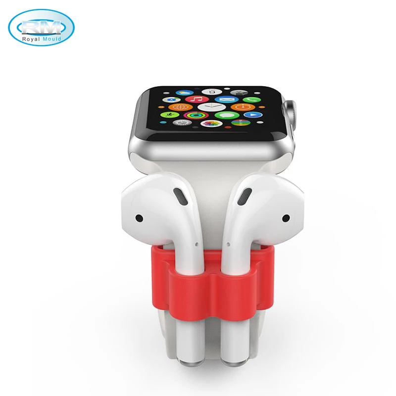 

New Products Silicone Air pod Smartwatch Band Holder Earphone Accessories, 13 colors available