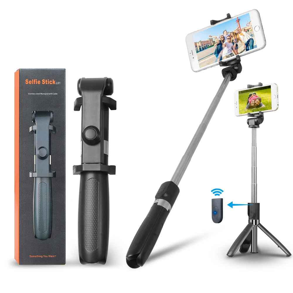 

APEXEL Selfie Stick ,Extendable Selfie Stick with Wireless Remote and Tripod Stand Selfie Stick for iPhone 8/8 Plus, Black