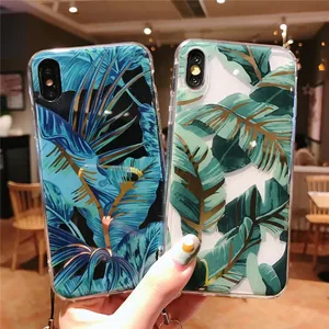 3D Leaves Flower Electroplating Clear Case iPhone