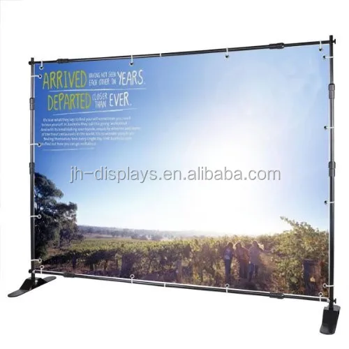 8ft Black Sliver Jumbo Telescopic Trade Show Adjustable Banner