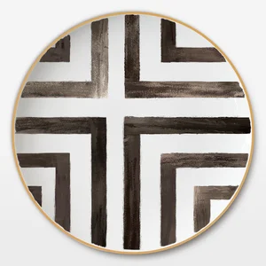 Image of wholesale new design porcelain dinnerware set dishes gold rim ceramic dinner plates wedding decor charger plates set