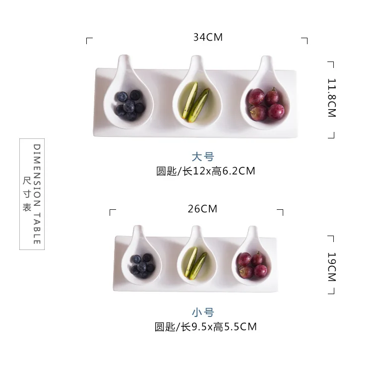 Buffet Small Sauce Dish Ceramic Decorative Serving Spoons Dipping Spoons