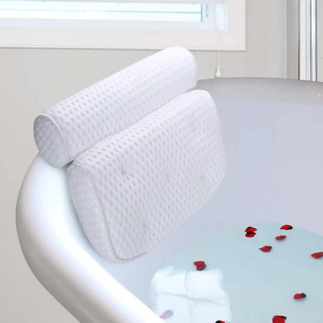 Bath Pillow,Bathtub Spa Pillow With 4d Air Mesh Technology And 7