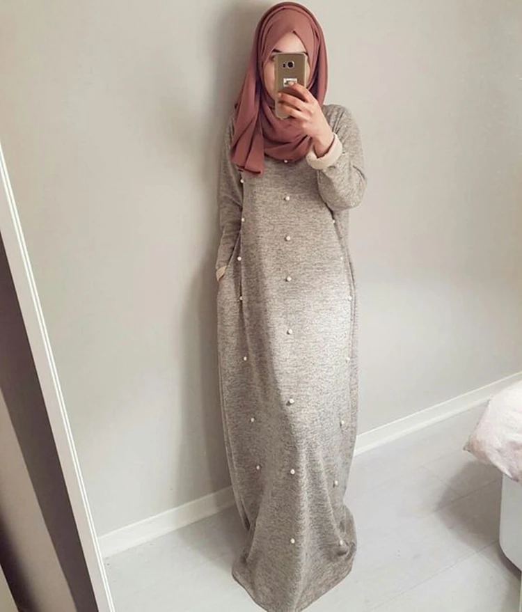 

Factory Outlet High-quality 2019 New Arrivals Abaya Muslim Cotton Pearl Women Long Dresses
