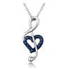 PES Fashion Jewelry! Blue Diamond Accent Musical Note Heart Pendant Necklace (PES3-1142)
