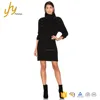 Hot Sell Customized Metal Corns Slim Fit Knit Black Women Sweater Dress