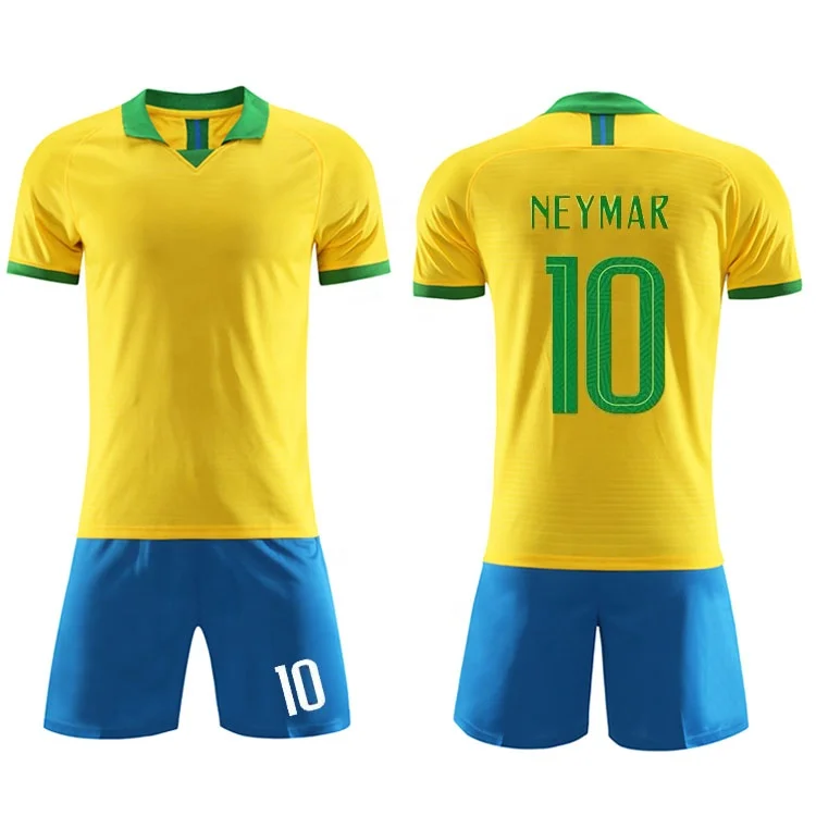 

2019 New Soccer Jersey Brazil Hot Selling Home Yellow Football Shirt Camisa De Futebol, Custom color