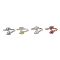 

micro pave cubic zirconia women finger jewelry adjust tear drop cubic zirconia ring