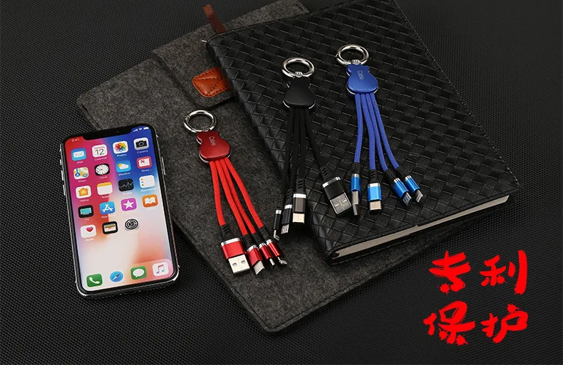 nylon braided 3 in 1USB cable Usb Data Charging Cable for phone - ANKUX.COM
