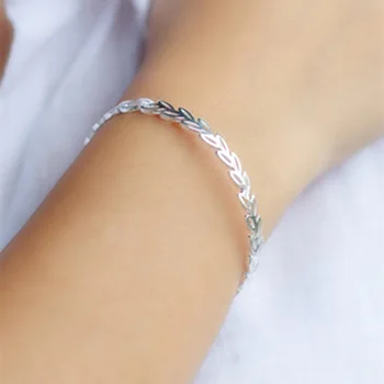 ladies silver chain bracelets