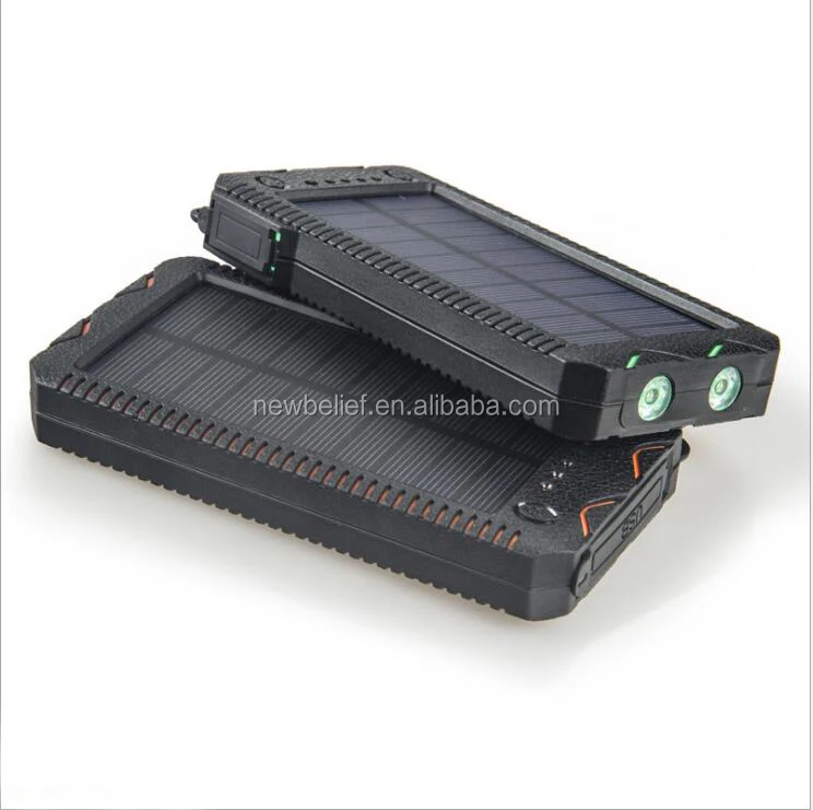 

2018 Fashionable waterproof Cigarette lighter & SOS Lighter Mobile power Pack 12000mah solar power bank, Black;blue;green;orange;white