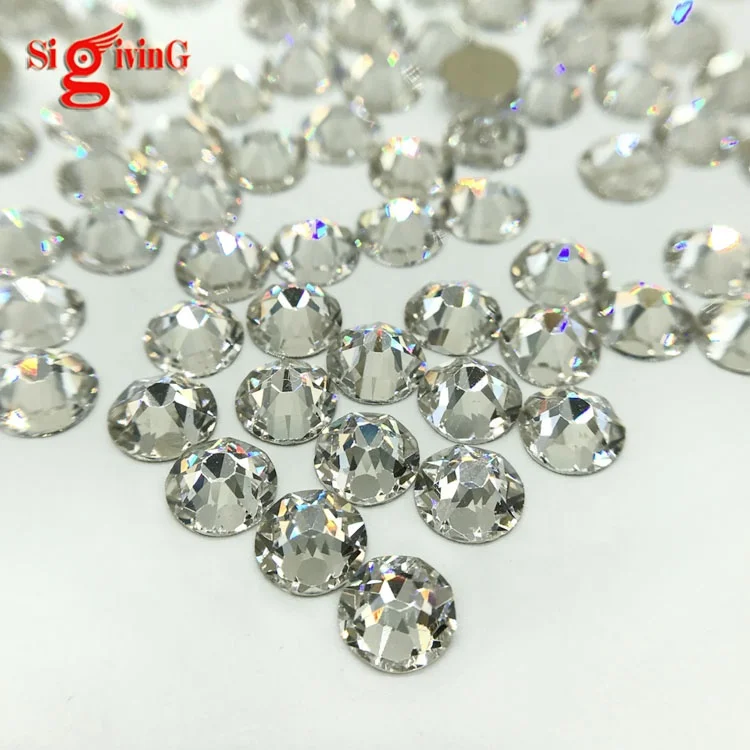 

8+8 new cut flat back rhinestone 16 factes non hot fix ss16 crystal clear