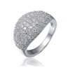 Dome shape cz pave set rhodium or gold or rose gold jewelry