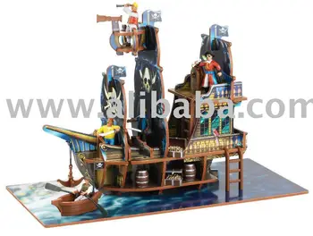 wooden pirate ship playset