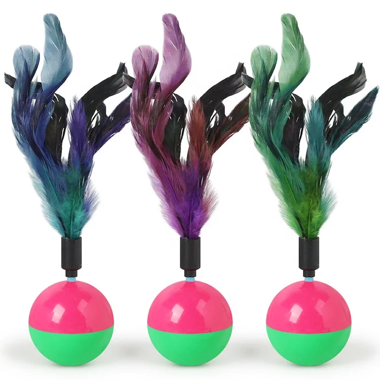 

High Quality Interactive Tumbler Feather Cat Toy, As pictures