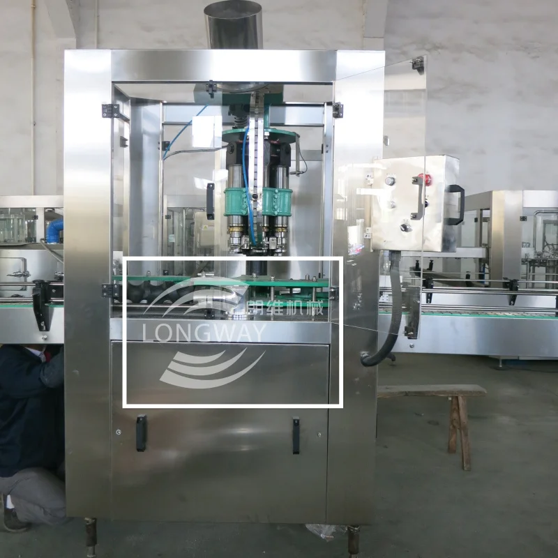 Longway Automatic crown cap seaming machine for soft drink glass bottle