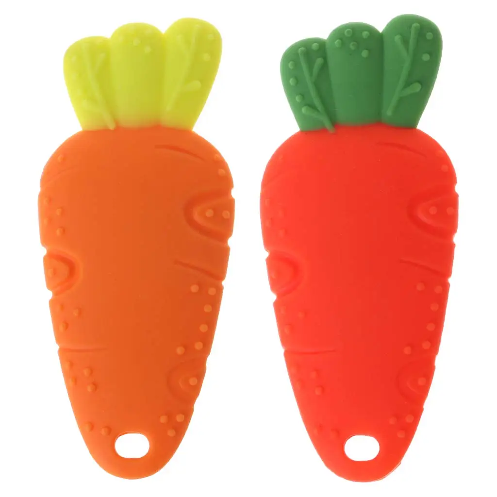 Baby Food Grade Silicone Teether Carrot Shape Teething Sensory Toys