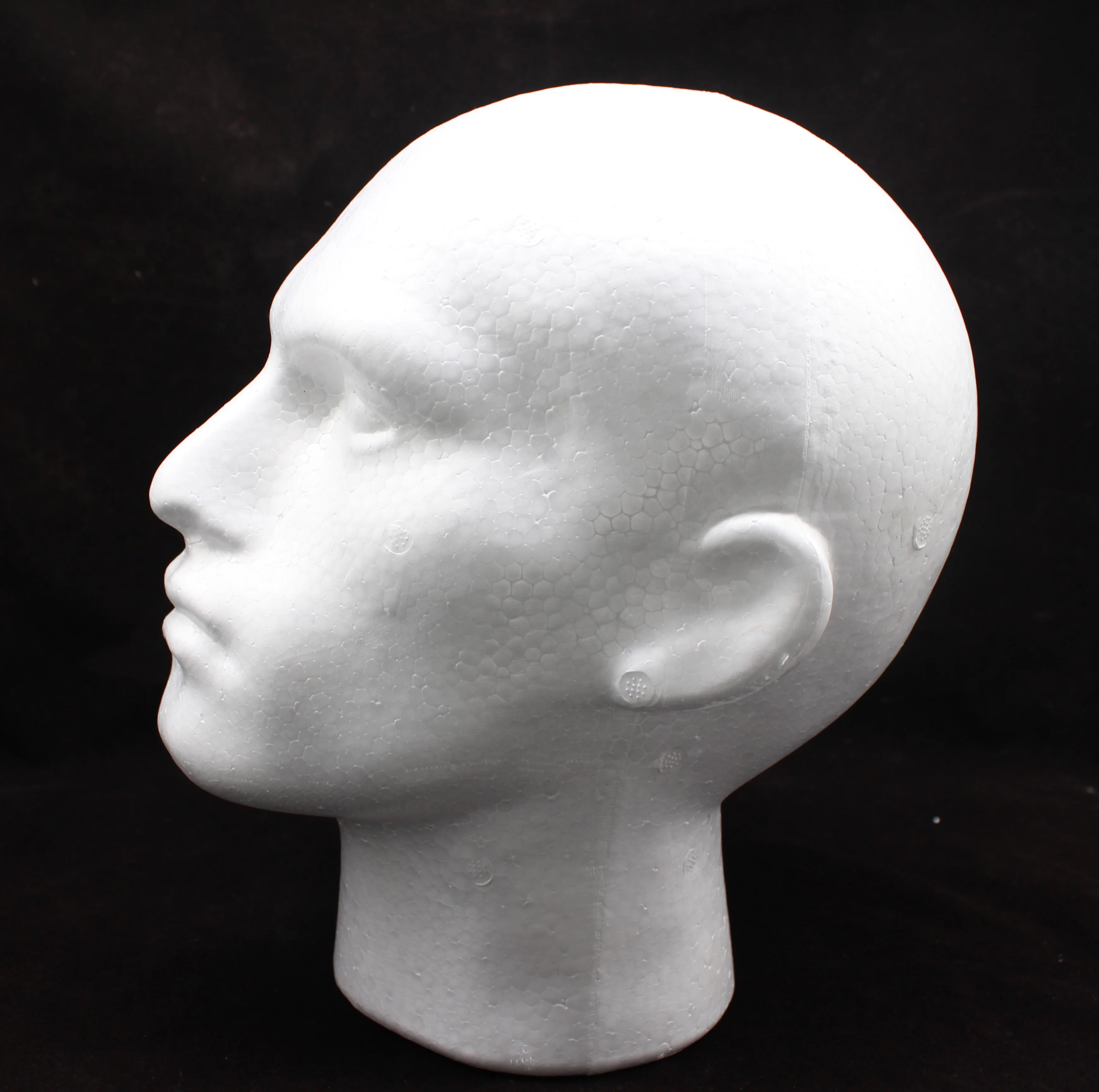 Details about   Female Head Model Wig Hair Hat Glass Display Styrofoam Mannequin Foam White P6S3 