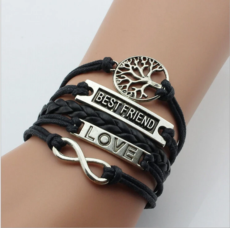 

New fashion braided leather bracelet for man and woman, Mixed & custom colors
