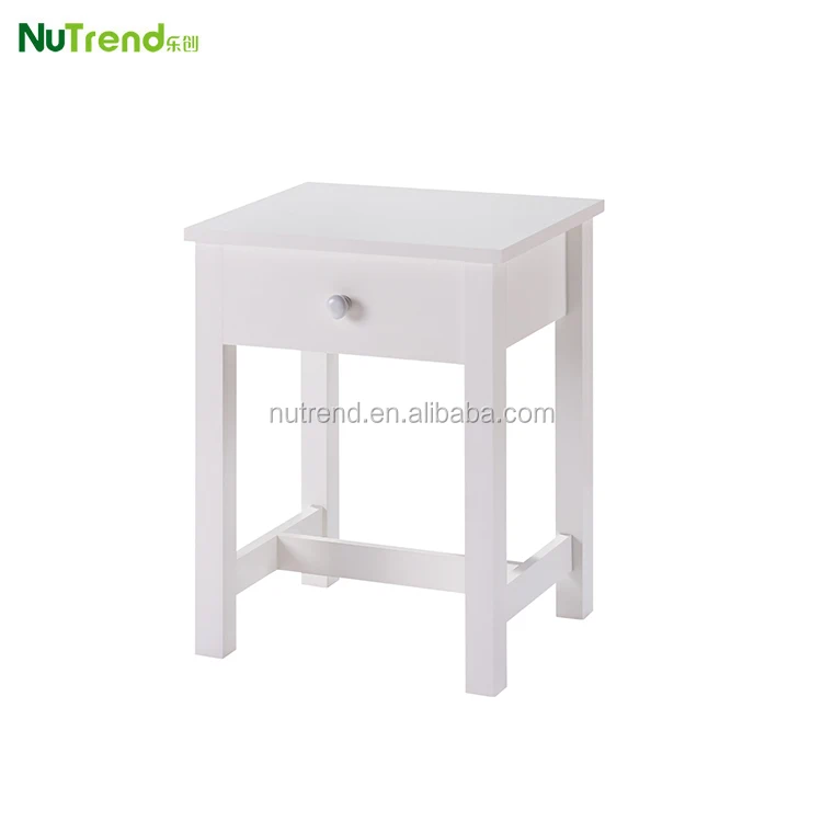 Wooden Small End Table Drawer Square Decorative Smart Side Table
