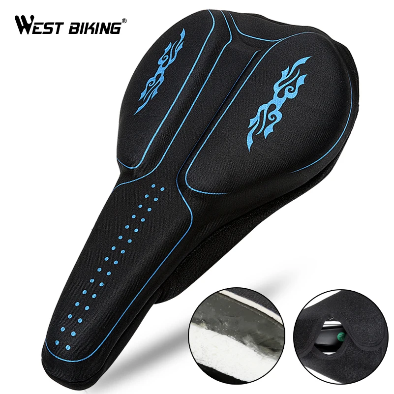 

WEST BIKING Bike Seat Cushion Cover Gel Bicycle Saddle Cover Cycling Soft Pad Cushion Steady Adult MTB Bicycle Saddle Cover