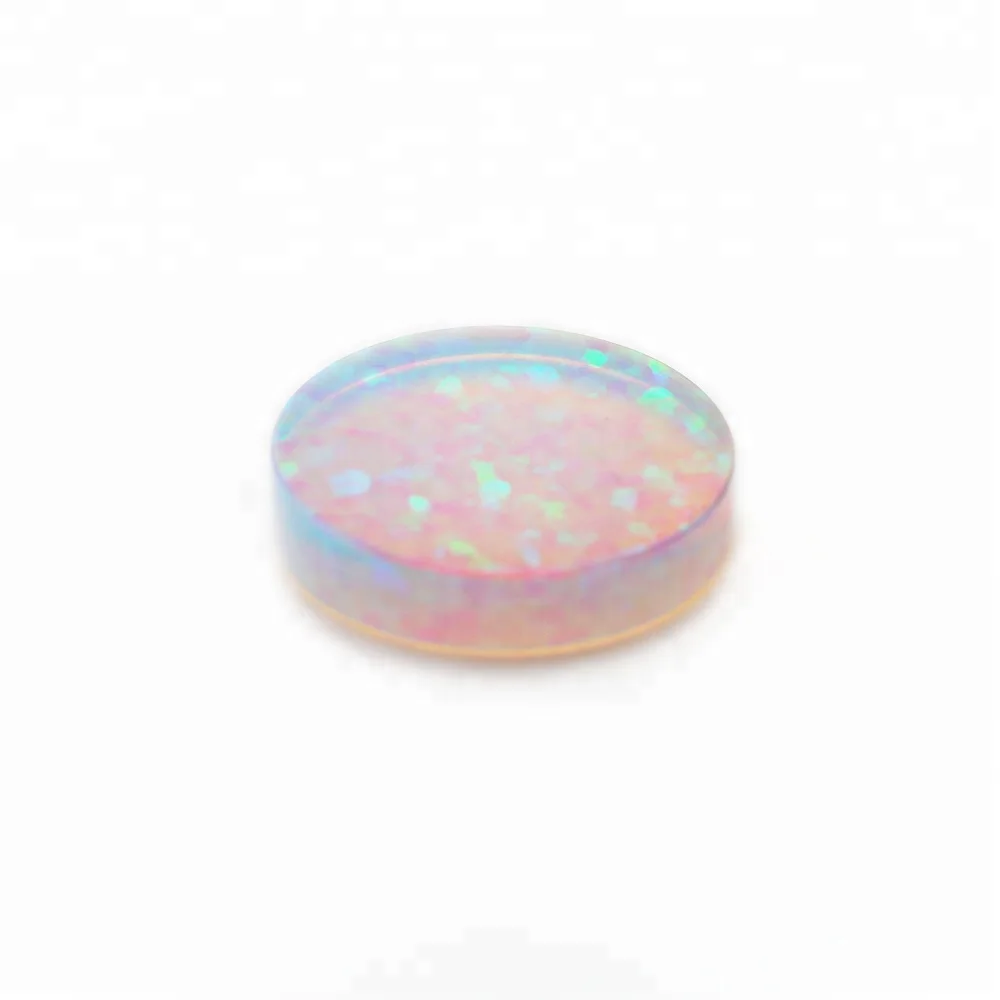 

Buy Double flat round opal White fire synthetic opal gemstone online ,make your clothes botton like jewelry, N/a
