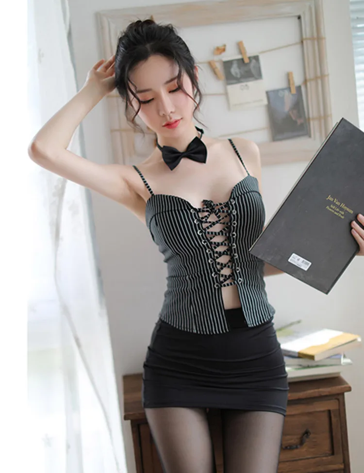 Secretary daddy shaved lingerie