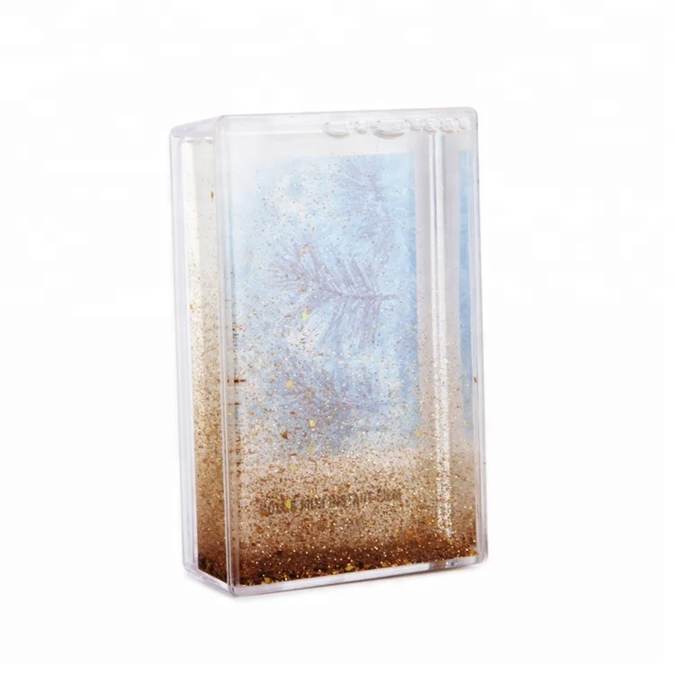 Family Block Picture Frame Clear Ps Liquid Glitter Photo Frame