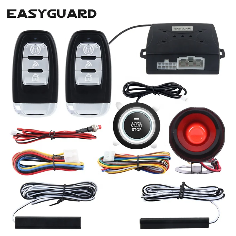 

auto smart keyless entry push start button remote engine starter One Way Security Car Alarm