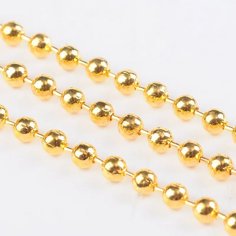 

PandaHall Iron Ball Chains Gold Beads Chain with Spool Bead: 2.4mm, 100M/roll