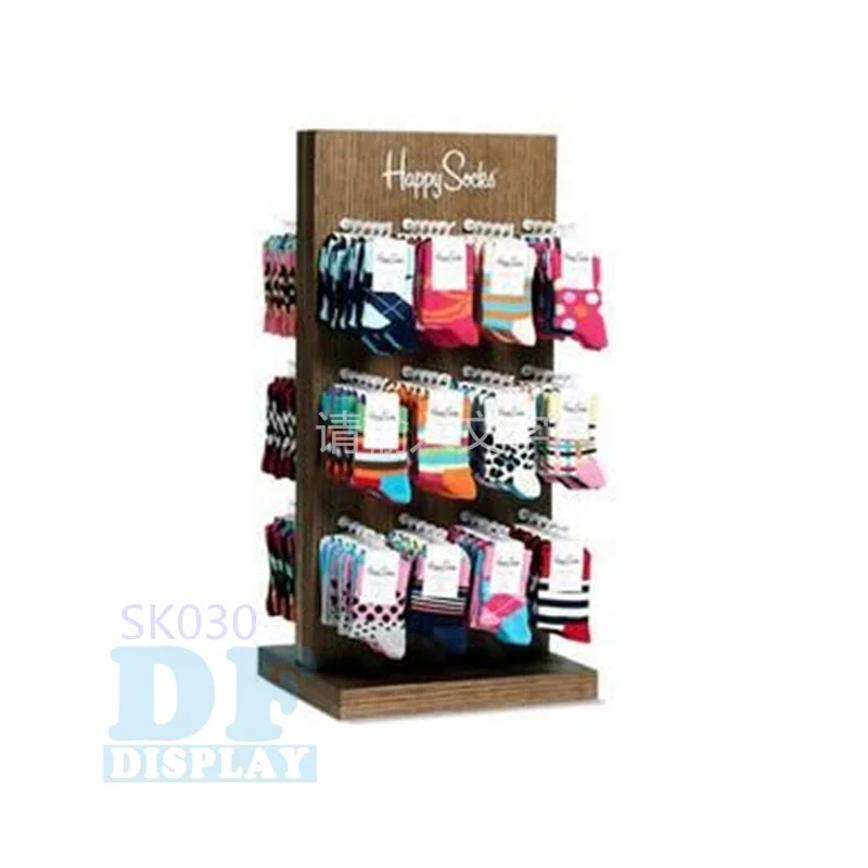 Sk030 Happy Sock Stand Display Rack With 24pcs Of Slatwall Hooks Dfdisplay/ Double Side Hook