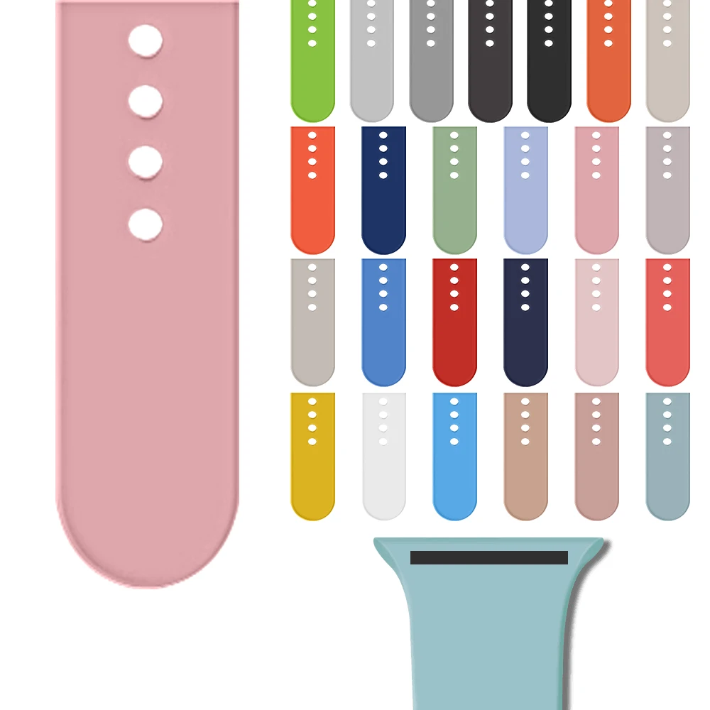 

For Apple Watch Band For Apple Watch Strap Silicone Sport Smart Watch Band Accessories 38mm 42mm 40mm 42mm, 21 colors