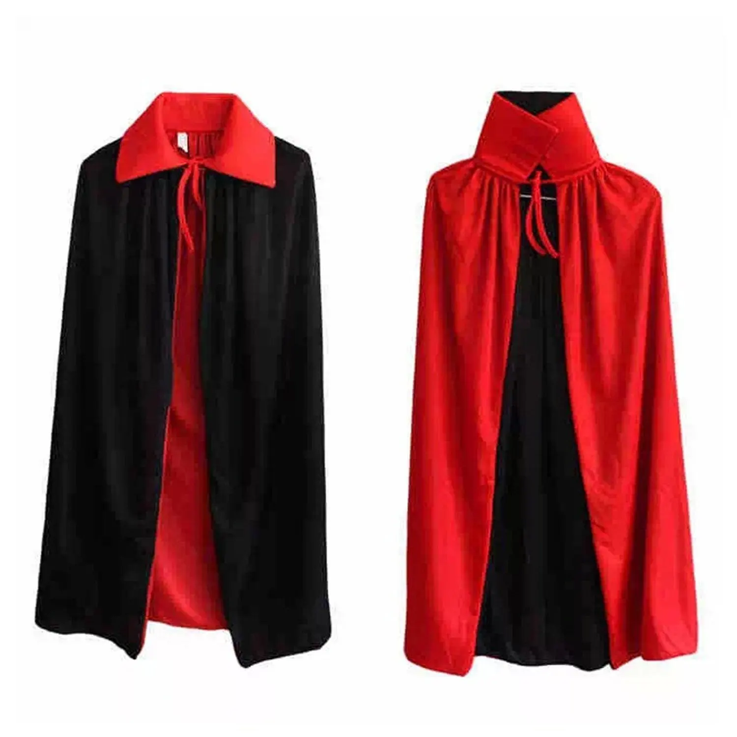 54/" Vampire Cape with Collar Halloween Fancy Dress Long Adult Black