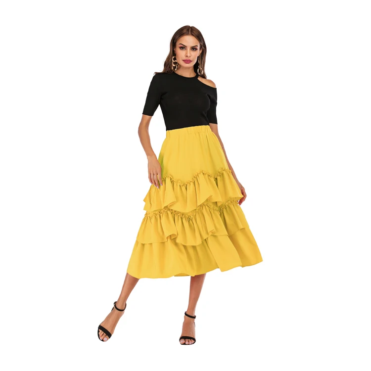 

latest design maxi elegant cupcake skirt casual muslim skirt for women, Customized